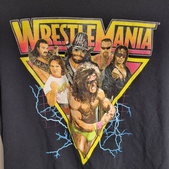 WWE Wrestle Mania Men's XXL Macho Man, Jake The Snake, Bret Hart & more T-Shirt - Picture 2 of 5